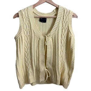 Asos Cottagecore Coquette Sweater Vest Butter Yellow Dainty Euro Summer Small